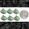 Verdigris Finished Brass Clam Shell Two Sided Charms - Set of Six - V-C135